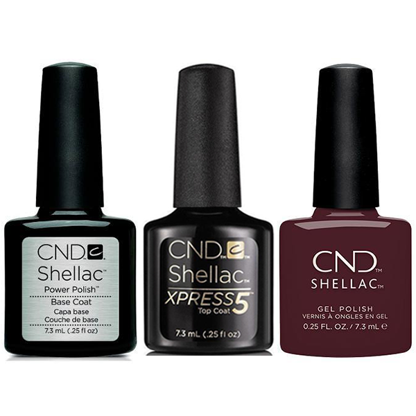 CND - Shellac Xpress5 Combo - Base, Top & Black Cherry (0.25 oz)