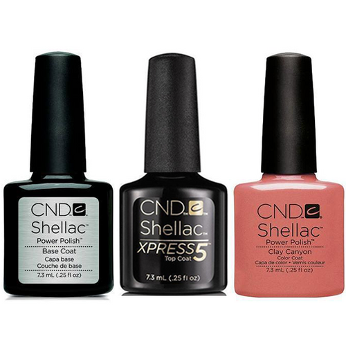 CND - Shellac Xpress5 Combo - Base, Top & Clay Canyon (0.25 OZ)