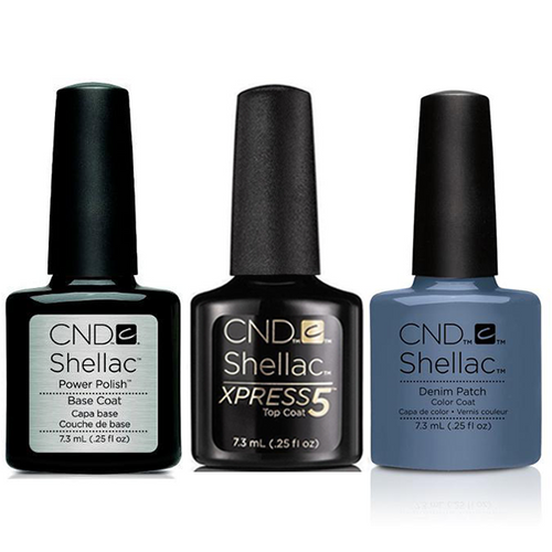 CND - Shellac Xpress5 Combo - Base, Top & Denim Patch (0.25 oz)