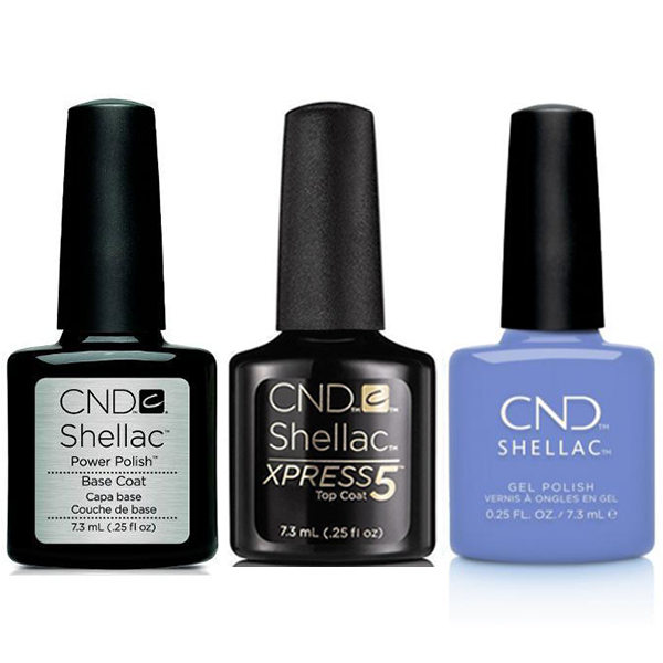CND - Shellac Xpress5 Combo - Base, Top & Down By The Bae (0.25 oz)