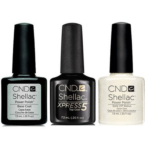 CND - Shellac Xpress5 Combo - Base, Top & Gold VIP ( 0.25 oz )