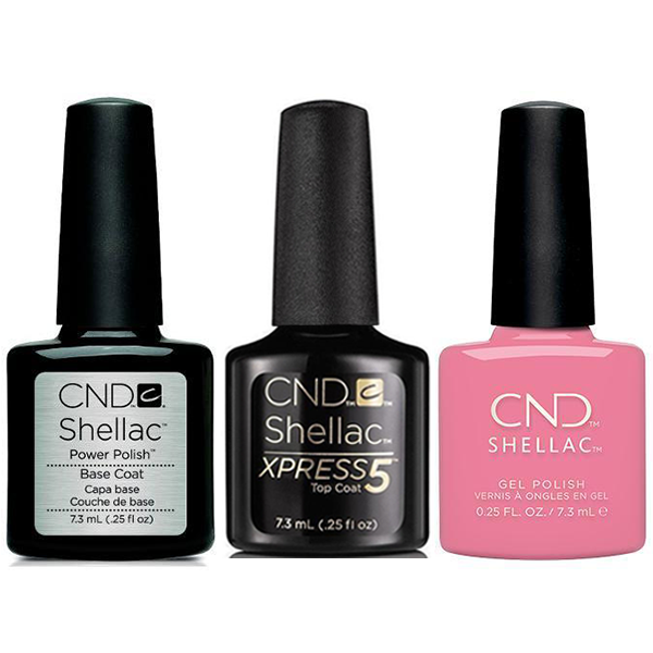 CND - Shellac Xpress5 Combo - Base, Top & Kiss From A Rose (0.25 oz)