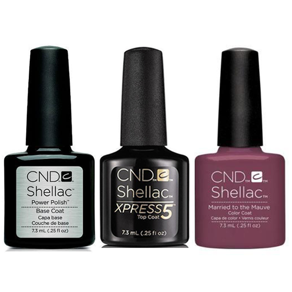 CND - Shellac Xpress5 Combo - Base, Top & Married To Mauve (0.25 oz)