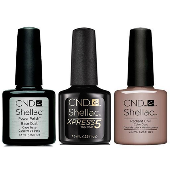 CND - Shellac Xpress5 Combo - Base, Top & Radiant Chill (0.25 oz)