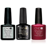 CND - Shellac Xpress5 Combo - Base, Top & Red Baroness (0.25 oz)