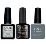 CND - Shellac Xpress5 Combo - Base, Top & Whisper (0.25 oz)