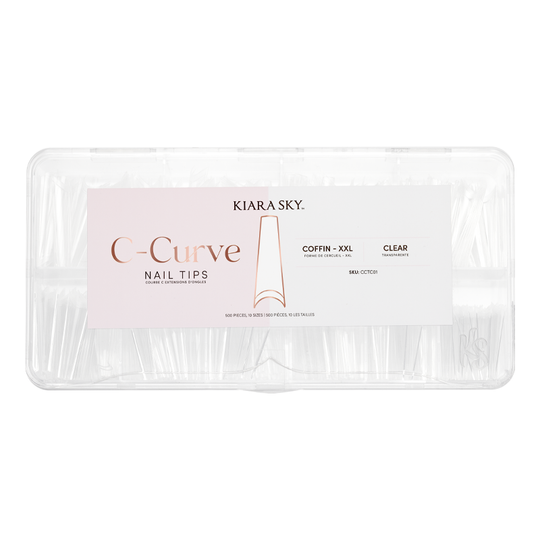 Kiara Sky - C Curve Nail Tips XXL - Coffin (Clear)