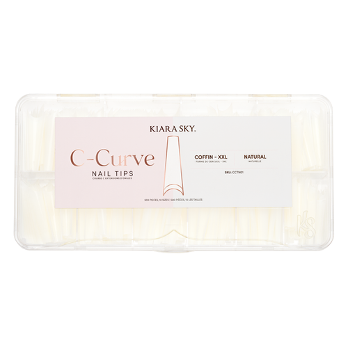 Kiara Sky - C Curve Nail Tips XXL - Coffin (Natural)