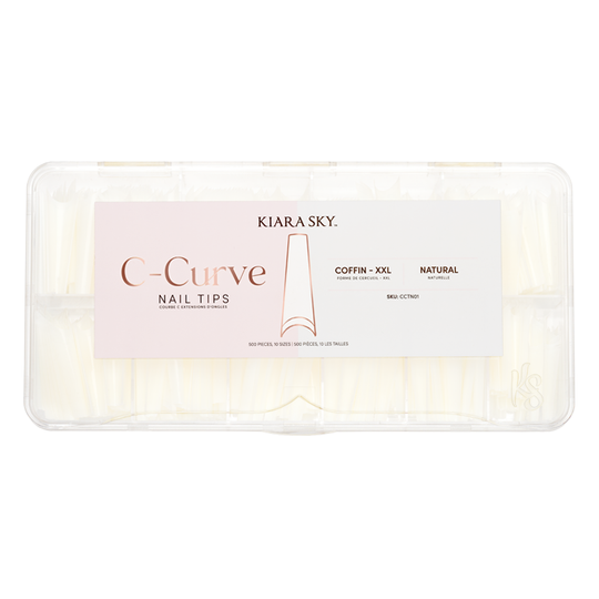 Kiara Sky - C Curve Nail Tips XXL - Coffin (Natural)