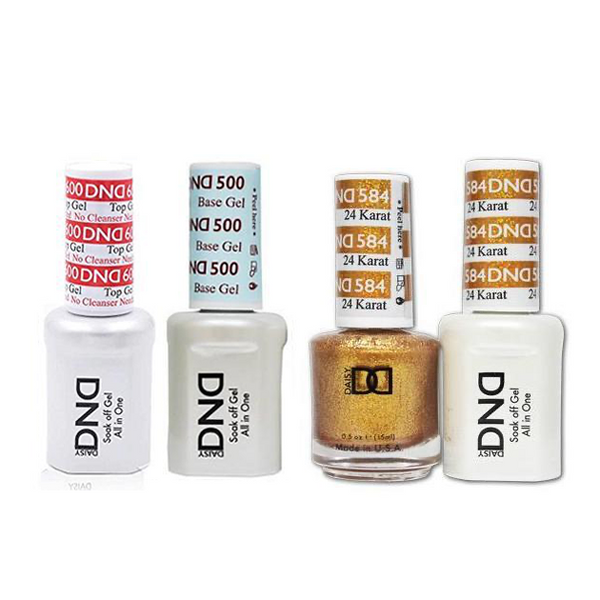 DND - #500#600 Base, Top, Gel & Lacquer Combo - 24 Karat - #584