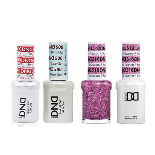 DND - #500#600 Base, Top, Gel & Lacquer Combo - 4 Season - #518