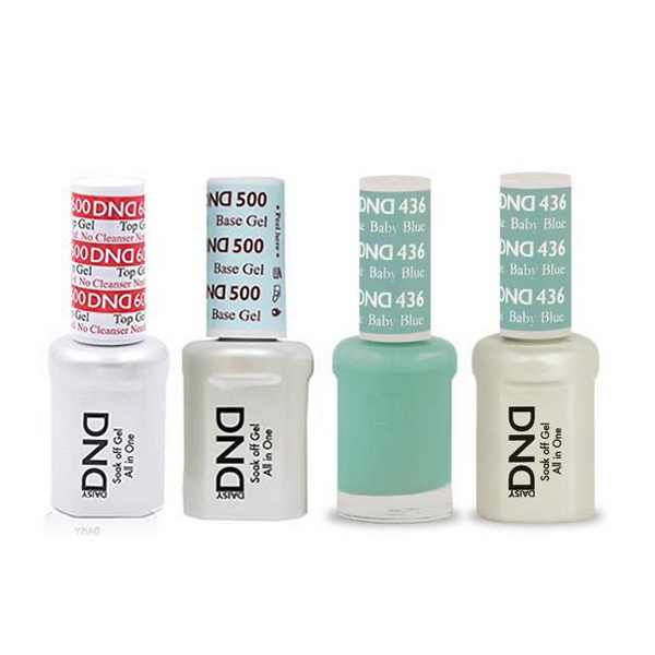 DND - #500#600 Base, Top, Gel & Lacquer Combo - Baby Blue - #436