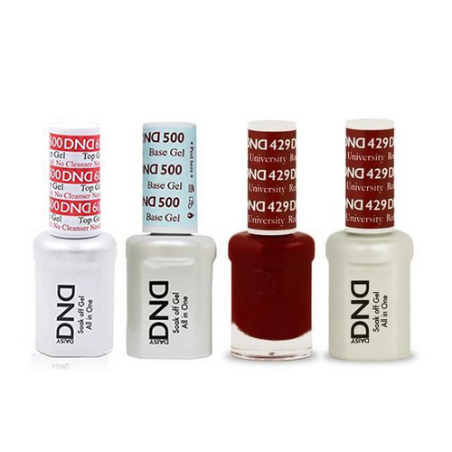 DND - #500#600 Base, Top, Gel & Lacquer Combo - Boston University Red - #429