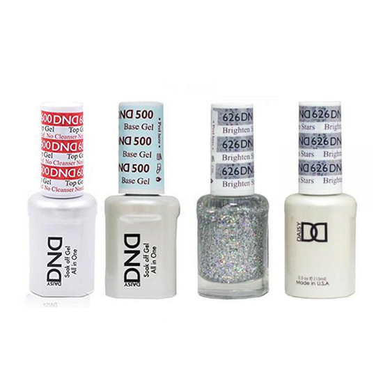 DND - #500#600 Base, Top, Gel & Lacquer Combo - Brighten Stars - #626