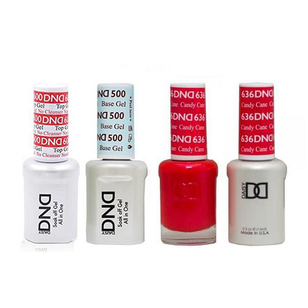 DND - #500#600 Base, Top, Gel & Lacquer Combo - Candy Cane - #636