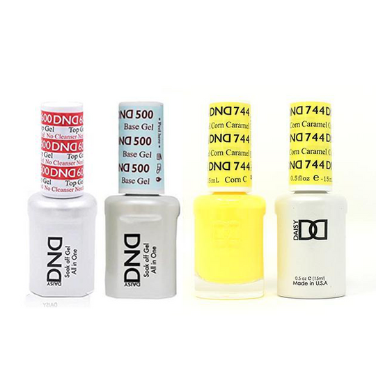 DND - #500#600 Base, Top, Gel & Lacquer Combo - Caramel Corn - #744