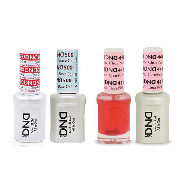 DND - #500#600 Base, Top, Gel & Lacquer Combo - Clear Pink - #441