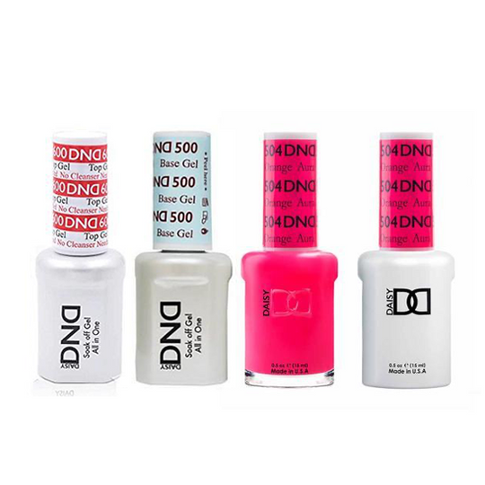 DND - #500#600 Base, Top, Gel & Lacquer Combo - ColorOrange Aura - #504