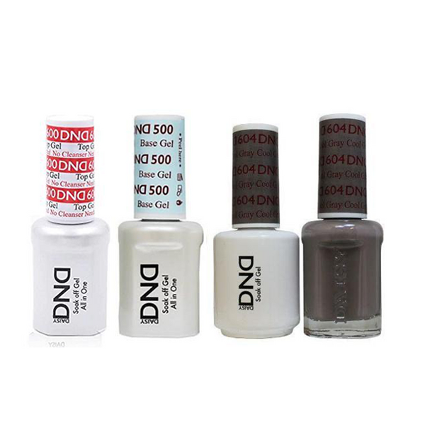 DND - #500#600 Base, Top, Gel & Lacquer Combo - Cool Gray - #604