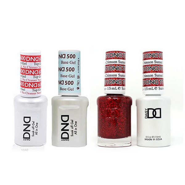 DND - #500#600 Base, Top, Gel & Lacquer Combo - Crimson Sunset - #771