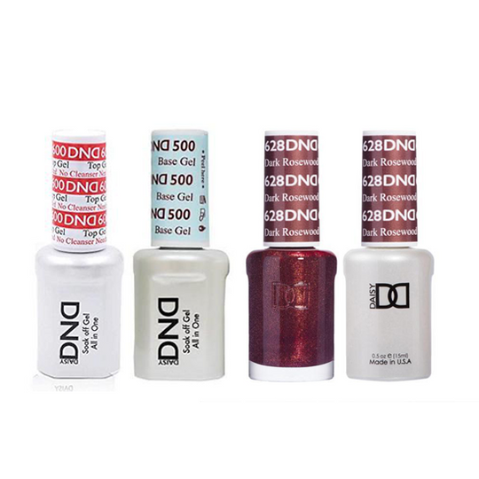 DND - #500#600 Base, Top, Gel & Lacquer Combo - Dark Rosewood - #628
