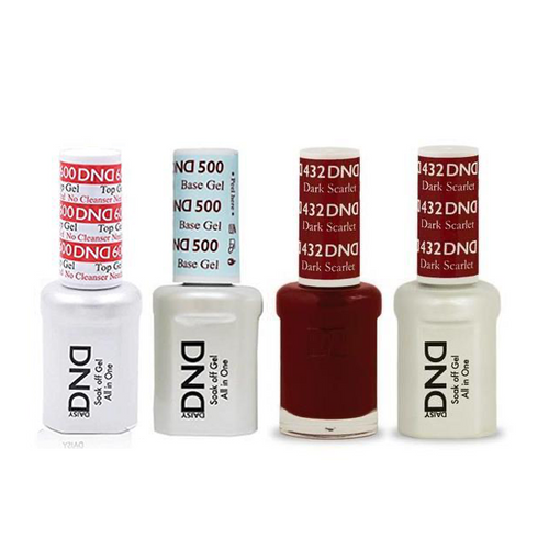 DND - #500#600 Base, Top, Gel & Lacquer Combo - Dark Scarlet - #432