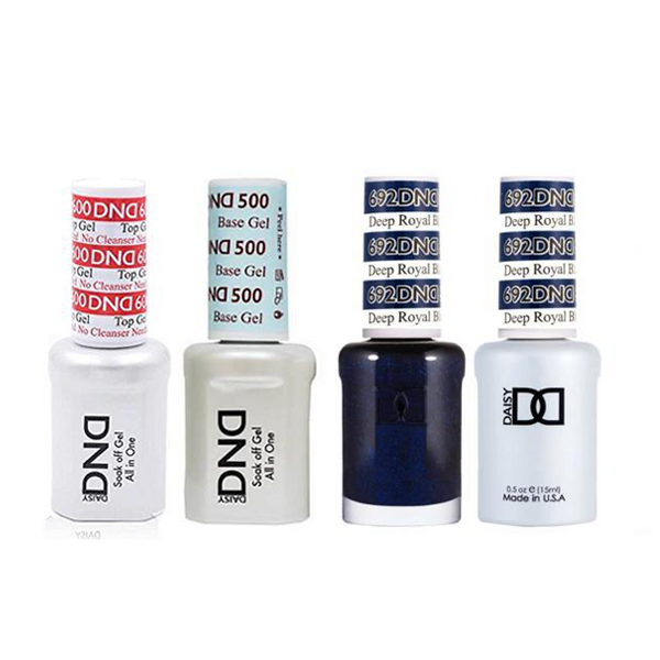 DND - #500#600 Base, Top, Gel & Lacquer Combo - Deep Royal Blue - #692