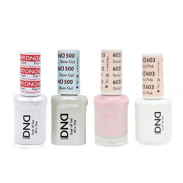 DND - #500#600 Base, Top, Gel & Lacquer Combo - Dolce Pink - #603