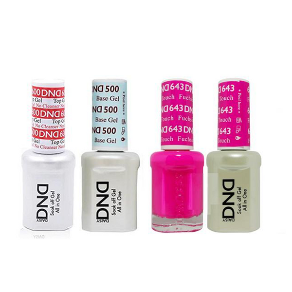 DND - #500#600 Base, Top, Gel & Lacquer Combo - Fuchsia Touch - #643