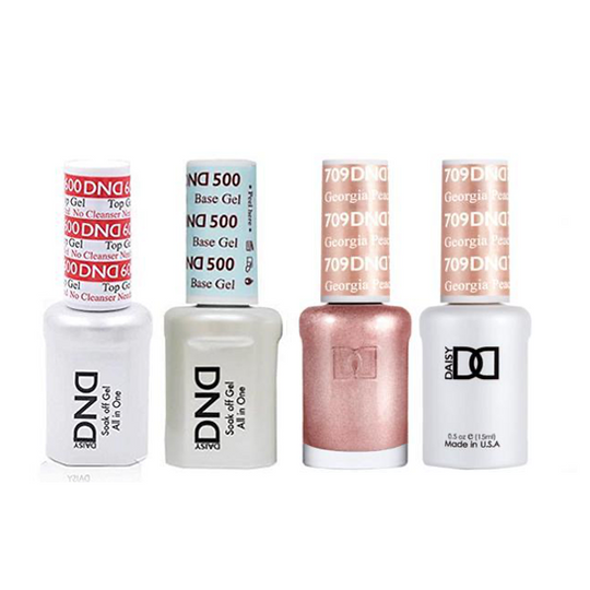 DND - #500#600 Base, Top, Gel & Lacquer Combo - Georgia Peach - #709