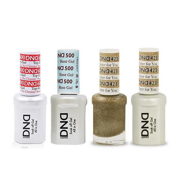 DND - #500#600 Base, Top, Gel & Lacquer Combo - Glitter for You - #423