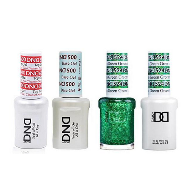 DND - #500#600 Base, Top, Gel & Lacquer Combo - Green to Green - #524