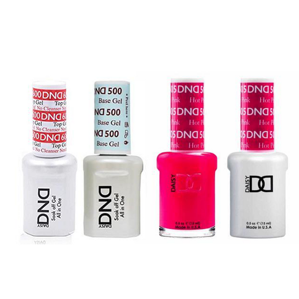 DND - #500#600 Base, Top, Gel & Lacquer Combo - Hot Pink - #505
