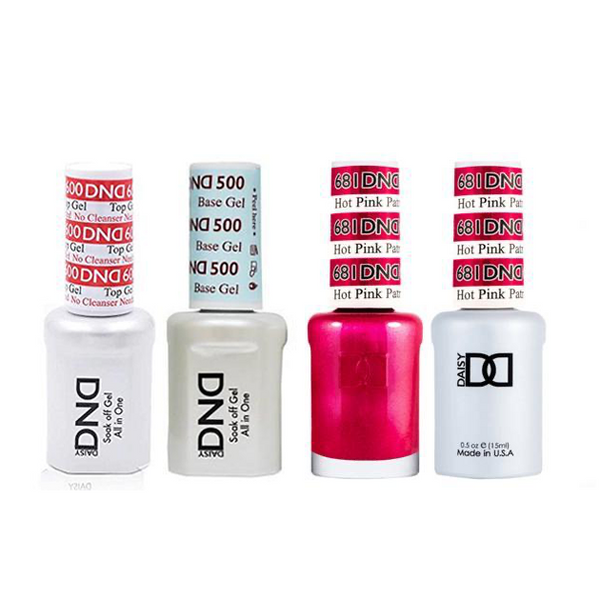 DND - #500#600 Base, Top, Gel & Lacquer Combo - Hot Pink Patrol - #681