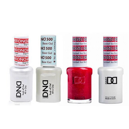 DND - #500#600 Base, Top, Gel & Lacquer Combo - Ice Berry Cocktail - #521