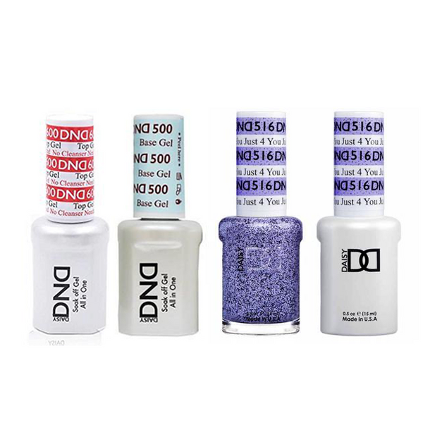 DND - #500#600 Base, Top, Gel & Lacquer Combo - Just 4 You - #516