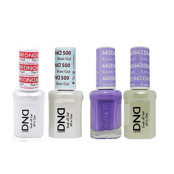 DND - #500#600 Base, Top, Gel & Lacquer Combo - Kazo Purple - #662