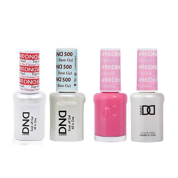 DND - #500#600 Base, Top, Gel & Lacquer Combo - Lipstick - #498