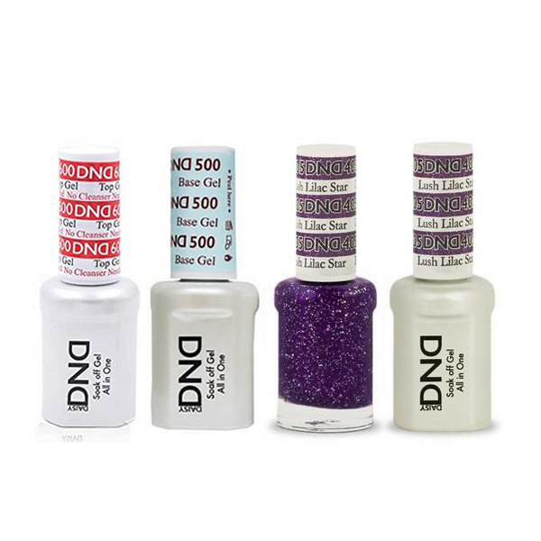 DND - #500#600 Base, Top, Gel & Lacquer Combo - Lush Lilac Star - #405