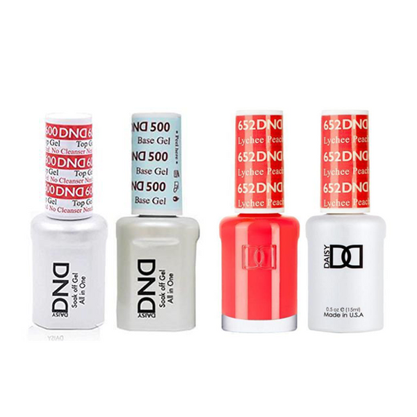 DND - #500#600 Base, Top, Gel & Lacquer Combo - Lychee Peachy - #652