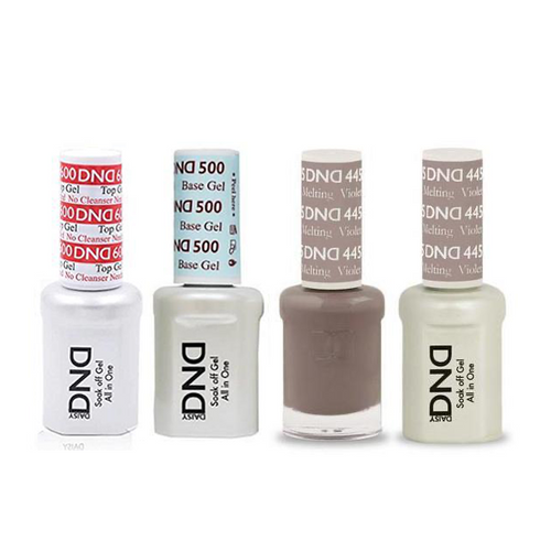 DND - #500#600 Base, Top, Gel & Lacquer Combo - Melting Violet - #445
