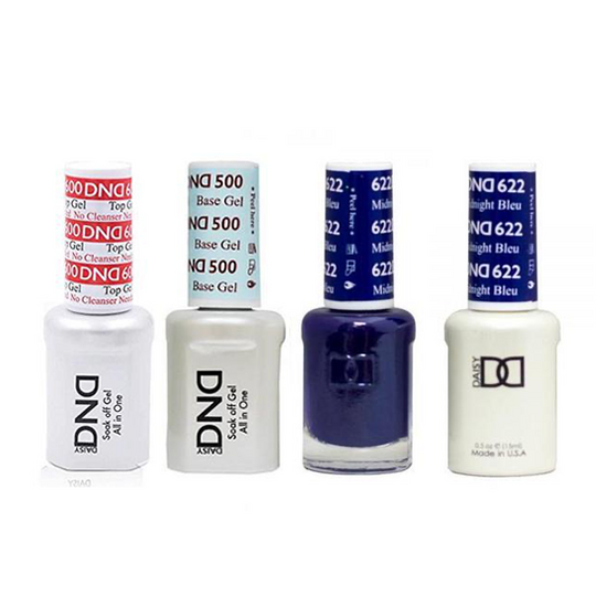 DND - #500#600 Base, Top, Gel & Lacquer Combo - Midnight Blue - #622