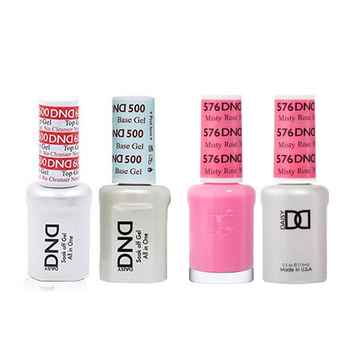 DND - #500#600 Base, Top, Gel & Lacquer Combo - Misty Rose - #576