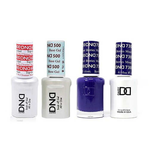 DND - #500#600 Base, Top, Gel & Lacquer Combo - Mixed Berries - #730