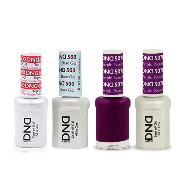 DND - #500#600 Base, Top, Gel & Lacquer Combo - Neon Purple - #507