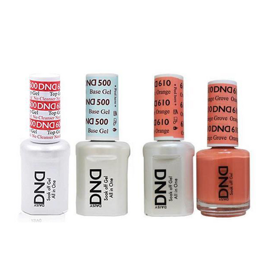 DND - #500#600 Base, Top, Gel & Lacquer Combo - Orange Grove - #610