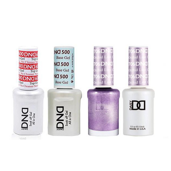 DND - #500#600 Base, Top, Gel & Lacquer Combo - Orchid Lust - #706