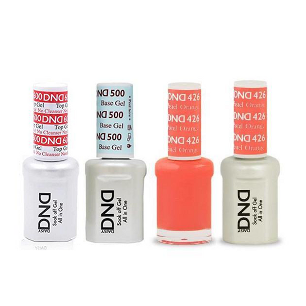 DND - #500#600 Base, Top, Gel & Lacquer Combo - Pastel Orange - #426