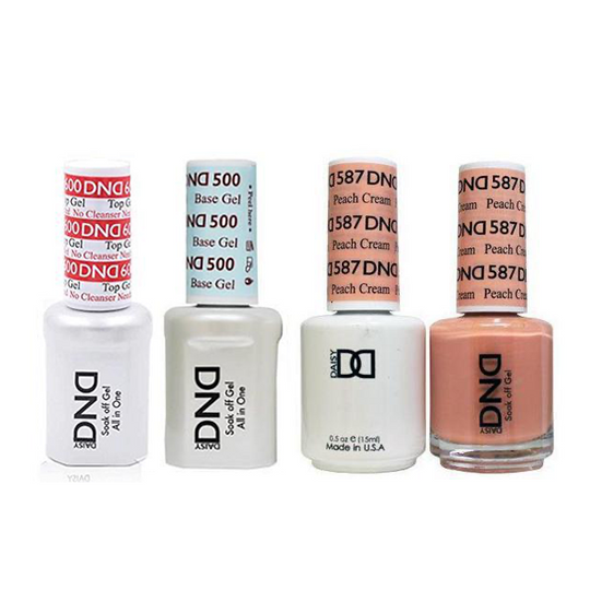 DND - #500#600 Base, Top, Gel & Lacquer Combo - Peach Cream - #587