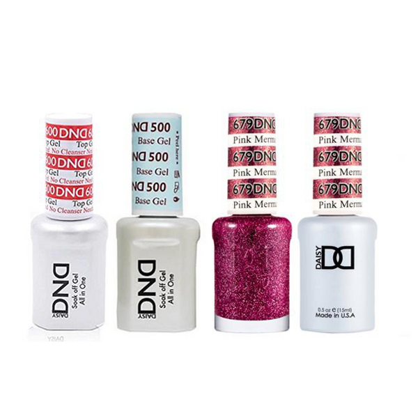 DND - #500#600 Base, Top, Gel & Lacquer Combo - Pink Mermaid - #679